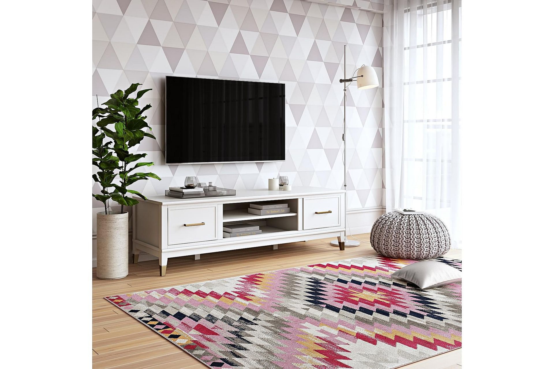 Westerleigh TV-benk 152x50 cm Hvit - CosmoLiving - Møbler - Mediamøbel & tv møbel - TV-benk & mediabenk