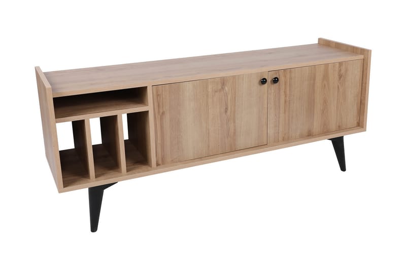 Winskill TV-benk 150 cm - Natur / Svart - Møbler - Mediamøbel & tv møbel - TV-benk & mediabenk