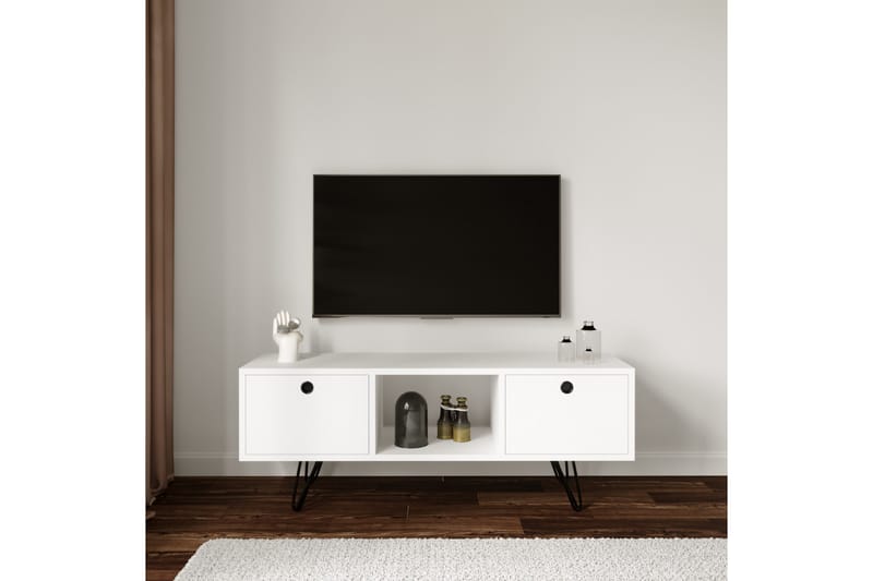 Yaren Tv-benk 120 cm - Hvit - TV-benk & mediabenk