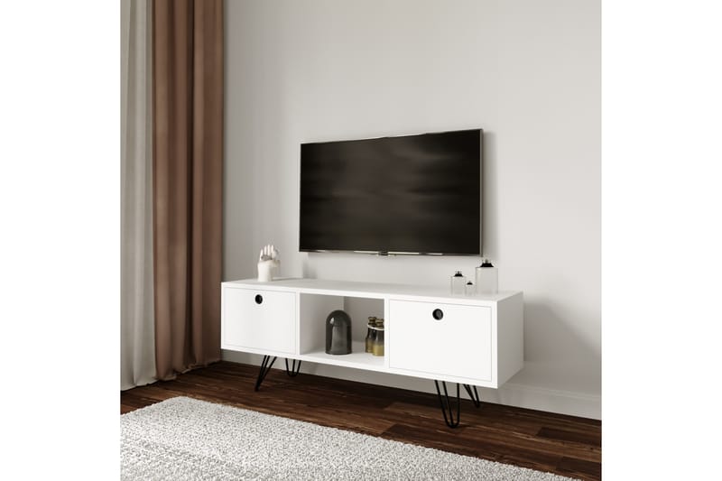 Yaren Tv-benk 120 cm - Hvit - Møbler - Mediamøbel & tv møbel - TV-benk & mediabenk