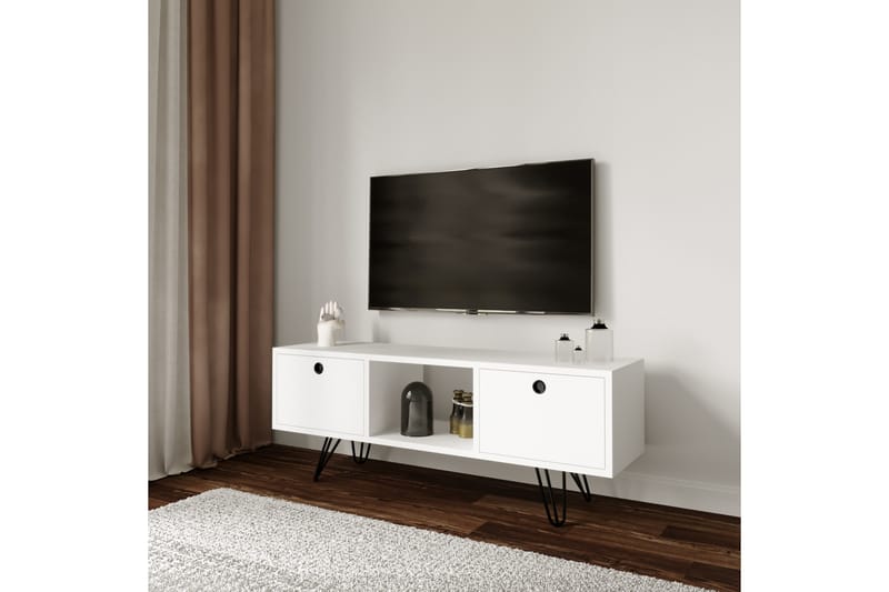 Yaren Tv-benk 120 cm - Hvit - TV-benk & mediabenk