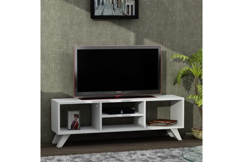 Yaren TV-benk 125 cm - Hvit - TV-benk & mediabenk