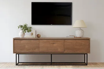 Zefiria Tv-benk 140 cm - Mørkebrun/Svart - Møbler - Mediamøbel & tv møbel - TV-benk & mediabenk