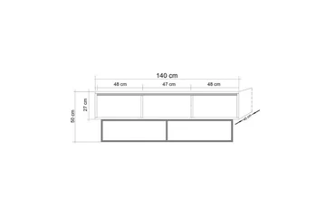Zefiria Tv-benk 140 cm - Mørkebrun/Svart - Møbler - Mediamøbel & tv møbel - TV-benk & mediabenk