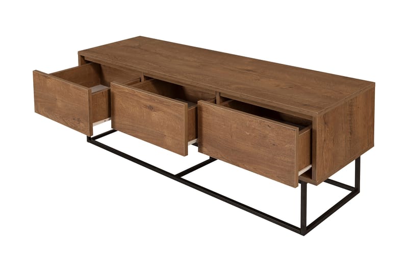 Zefiria Tv-benk 140 cm - Mørkebrun/Svart - Møbler - Mediamøbel & tv møbel - TV-benk & mediabenk