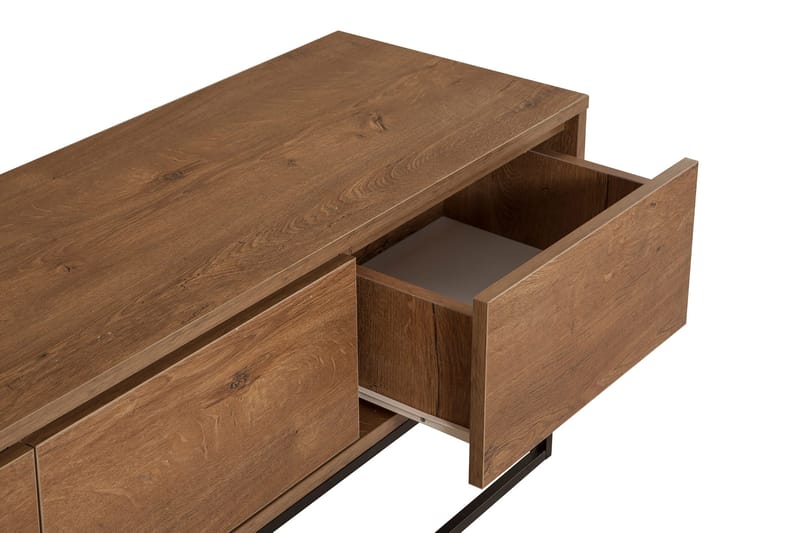 Zefiria Tv-benk 140 cm - Mørkebrun/Svart - Møbler - Mediamøbel & tv møbel - TV-benk & mediabenk