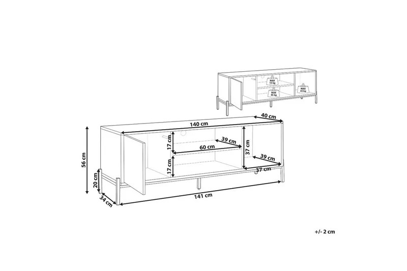 TV-benk Moines - Møbler - Mediamøbel & tv møbel - TV-benk & mediabenk