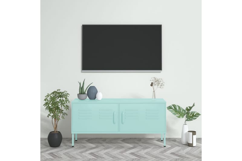 TV-benk myntegrønn 105x35x50 cm stål - grønn - TV-benk & mediabenk