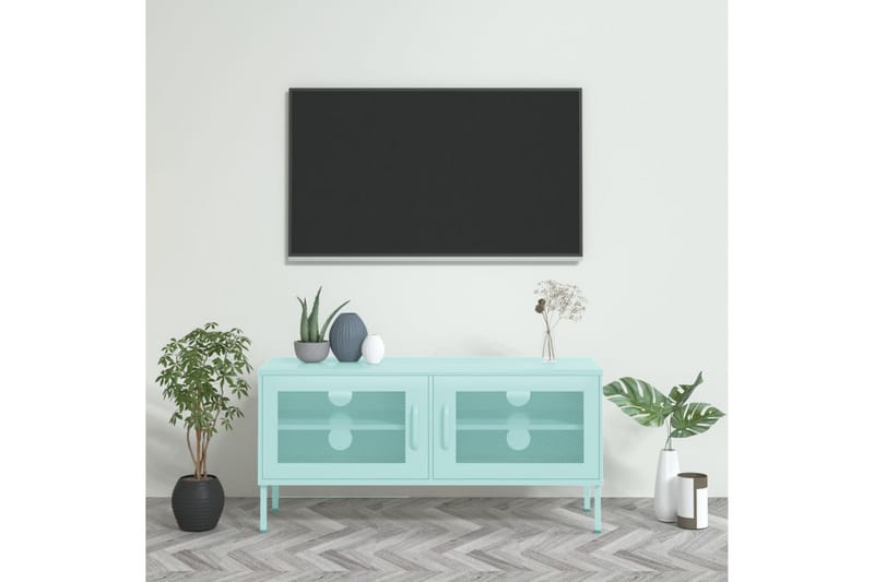 TV-benk myntegrønn 105x35x50 cm stål - grønn - Møbler - Mediamøbel & tv møbel - TV-benk & mediabenk