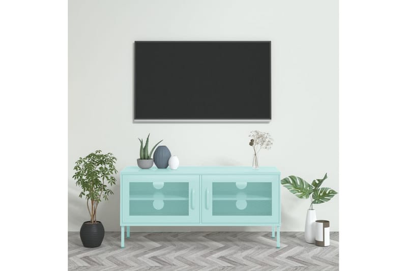 TV-benk myntegrønn 105x35x50 cm stål - grønn - TV-benk & mediabenk