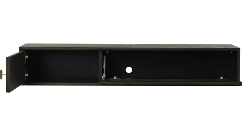 TV-benk NFG LYON for vegg Brunlackad ek 133 cm - Brunlakkert eik - Møbler - Mediamøbel & tv møbel - TV-benk & mediabenk