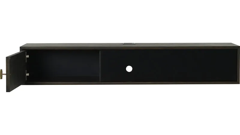 TV-benk NFG LYON for vegg Brunlackad ek 133 cm - Brunlakkert eik - Møbler - Mediamøbel & tv møbel - TV-benk & mediabenk