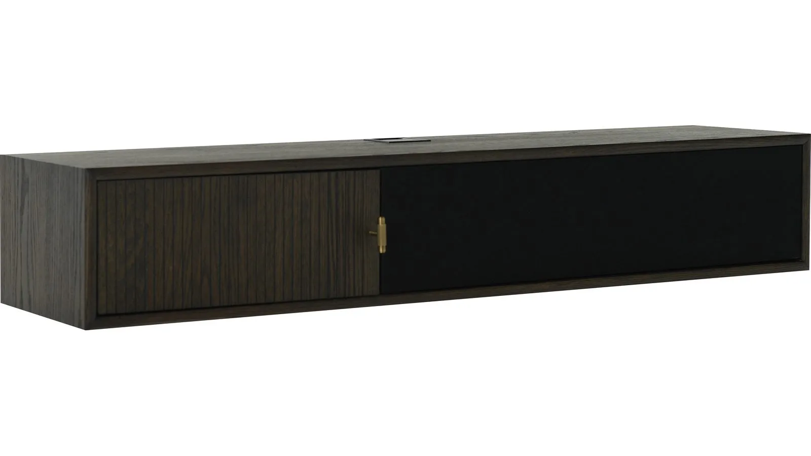 TV-benk NFG LYON for vegg Brunlackad ek 133 cm - Brunlakkert eik