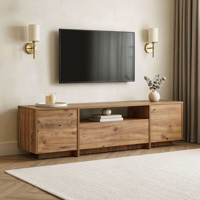 TV-benk Nordure Alvar (180 x 46 x 35 cm) Atlantic Pine - Atlantic Pine - Møbler - Mediamøbel & tv møbel - TV-benk & mediabenk