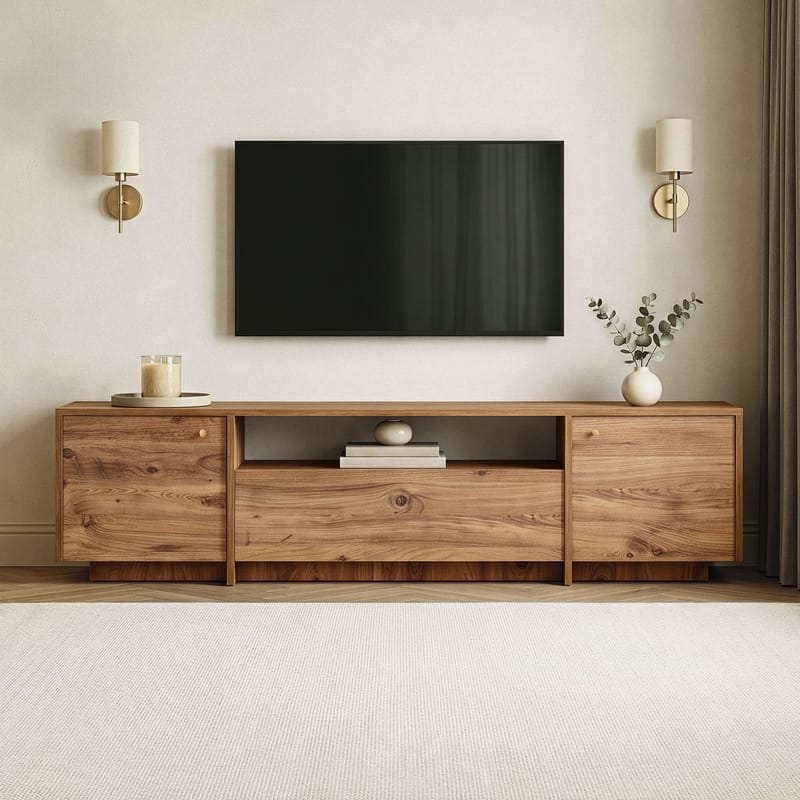 TV-benk Nordure Alvar (180 x 46 x 35 cm) Atlantic Pine - Atlantic Pine - Møbler - Mediamøbel & tv møbel - TV-benk & mediabenk