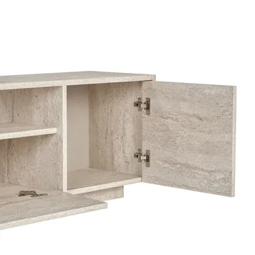 TV-benk Nordure Alvar (180 x 46 x 35 cm) Travertin - Travertin - Møbler - Mediamøbel & tv møbel - TV-benk & mediabenk