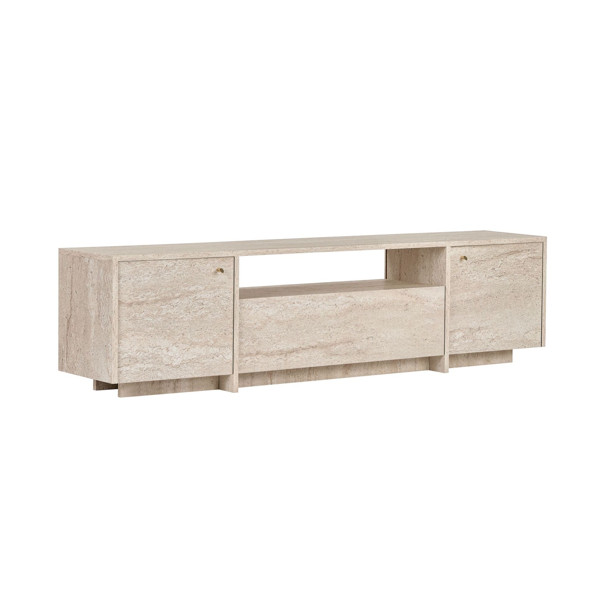 TV-benk Nordure Alvar (180 x 46 x 35 cm) Travertin - Travertin