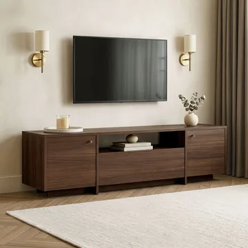 TV-benk Nordure Alvar (180 x 46 x 35 cm) Valnøtt - Valnøtt - Møbler - Mediamøbel & tv møbel - TV-benk & mediabenk