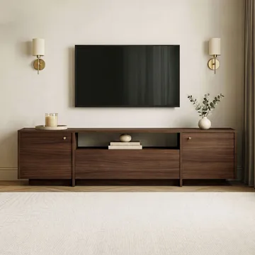 TV-benk Nordure Alvar (180 x 46 x 35 cm) Valnøtt - Valnøtt - Møbler - Mediamøbel & tv møbel - TV-benk & mediabenk
