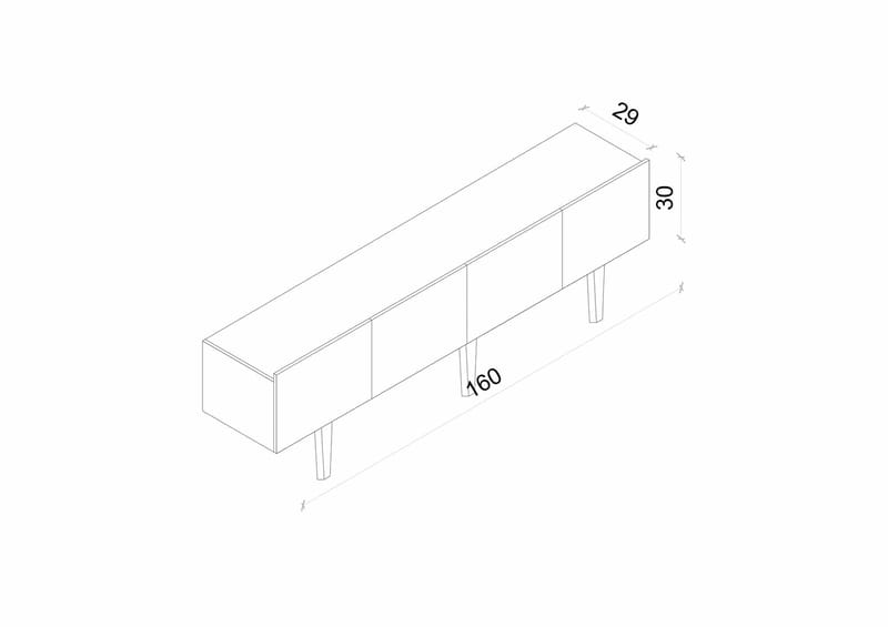 TV-benk Nordure Capella (160 x 50 x 29 cm) Hvit - Hvit - Møbler - Mediamøbel & tv møbel - TV-benk & mediabenk