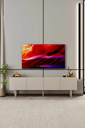 TV-benk Nordure Capella (160 x 50 x 29 cm) Sandstein - Sandstein - Møbler - Mediamøbel & tv møbel - TV-benk & mediabenk