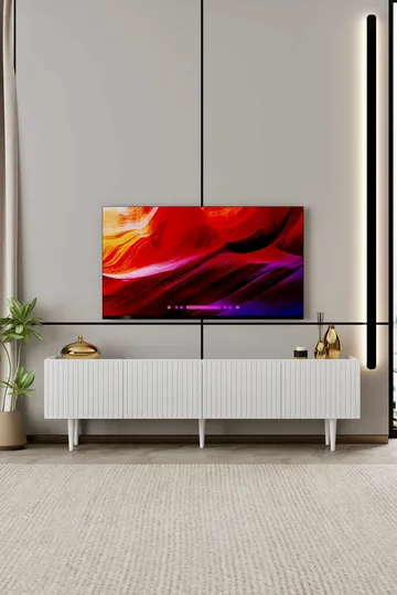 TV-benk Nordure Capella (180 x 50 x 29 cm) Hvit - Hvit - Møbler - Mediamøbel & tv møbel - TV-benk & mediabenk