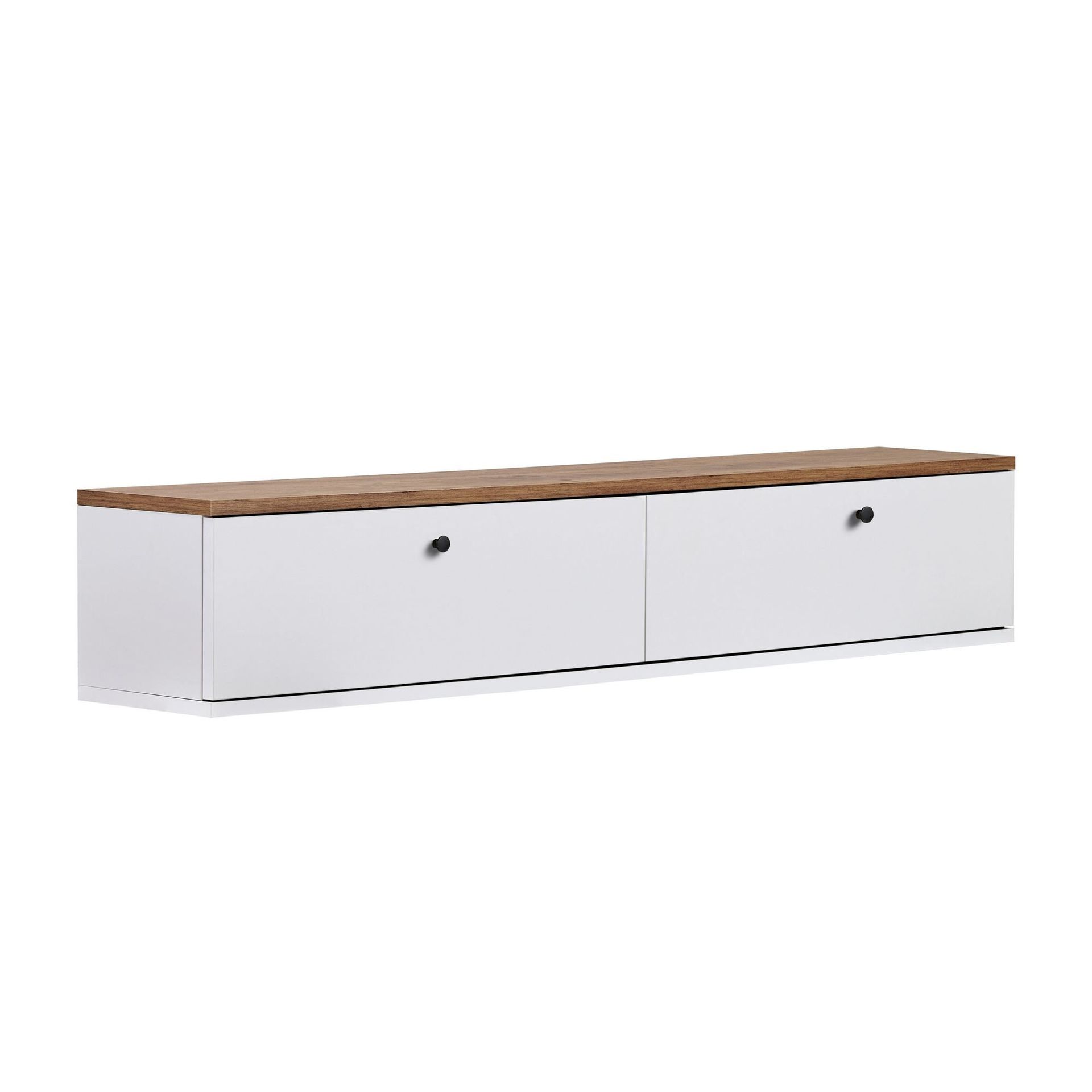 TV-benk Nordure Ligne (140 x 25 x 25 cm) Atlantisk furu hvit - Atlantic Pine og hvit