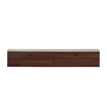 TV-benk Nordure Ligne (140 x 25 x 25 cm) Travertin valnøtt - Travertin og valnøtt - Møbler - Mediamøbel & tv møbel - TV-hylle