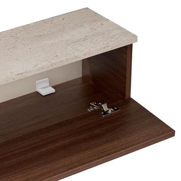 TV-benk Nordure Ligne (140 x 25 x 25 cm) Travertin valnøtt - Travertin og valnøtt - Møbler - Mediamøbel & tv møbel - TV-hylle