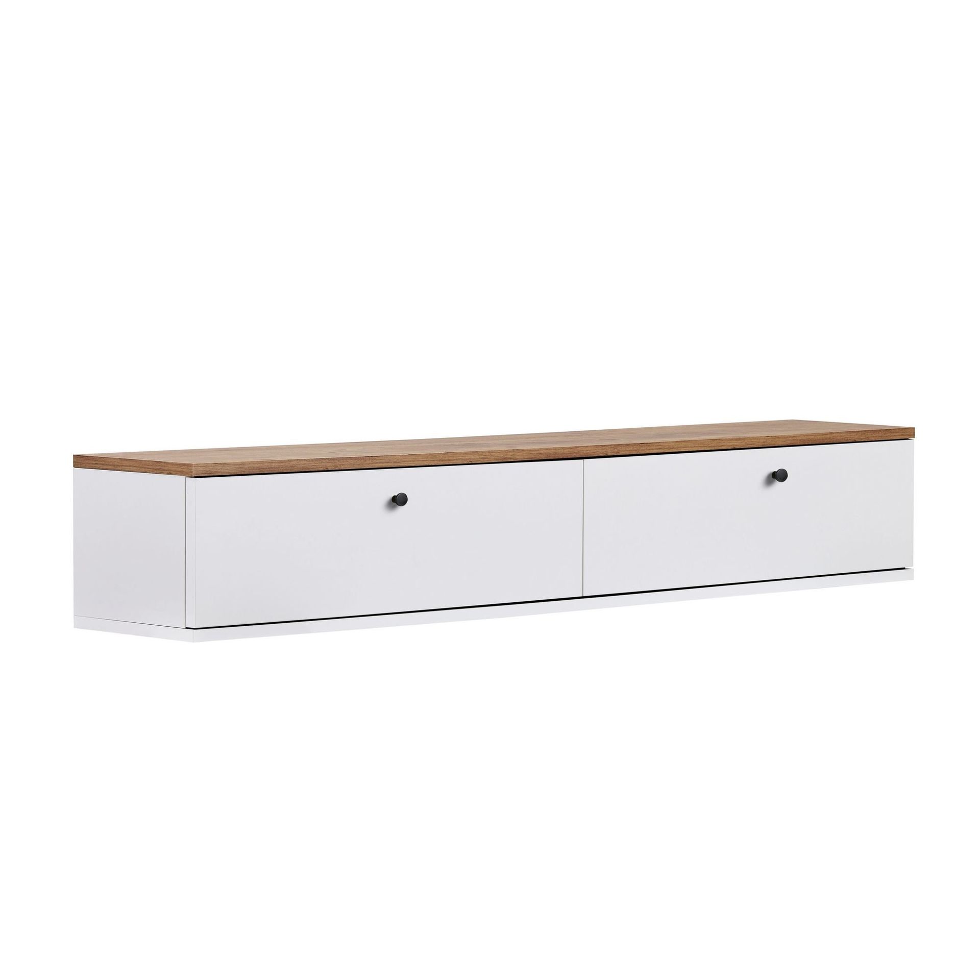 TV-benk Nordure Ligne (160 x 25 x 25 cm) Atlantisk furu hvit - Atlantic Pine og hvit
