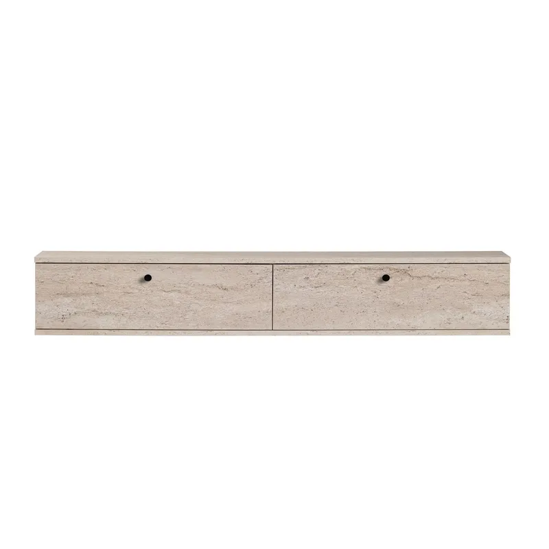 TV-benk Nordure Ligne (160 x 25 x 25 cm) Travertin - Travertin - Møbler - Mediamøbel & tv møbel - TV-hylle