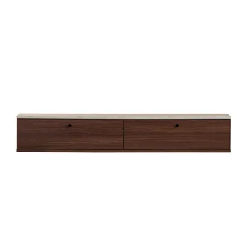 TV-benk Nordure Ligne (160 x 25 x 25 cm) Travertin valnøtt - Travertin og valnøtt - Møbler - Mediamøbel & tv møbel - TV-hylle