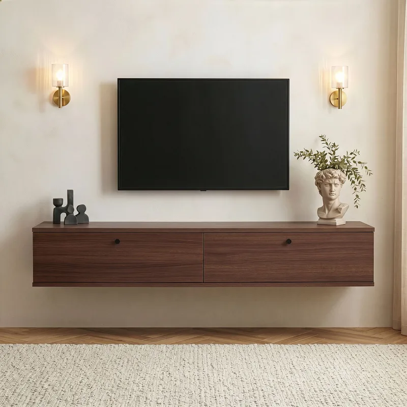 TV-benk Nordure Ligne (160 x 25 x 25 cm) Valnøtt - Valnøtt - Møbler - Mediamøbel & tv møbel - TV-hylle
