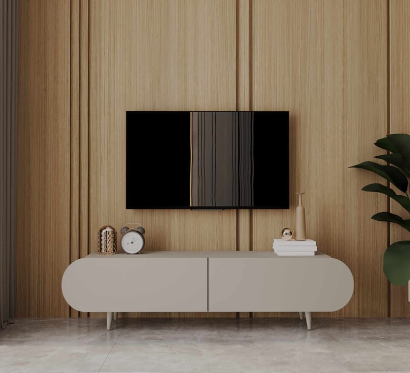 TV-benk Nordure Regulus (140 x 49 x 30 cm) Sandstein - Sandstein - Møbler - Mediamøbel & tv møbel - TV-benk & mediabenk