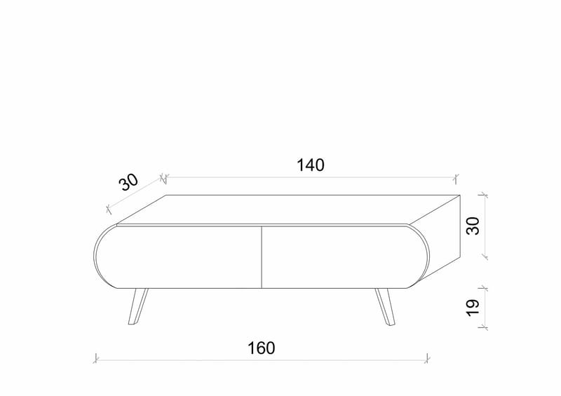 TV-benk Nordure Regulus (160 x 49 x 30 cm) Hvit - Hvit - Møbler - Mediamøbel & tv møbel - TV-benk & mediabenk