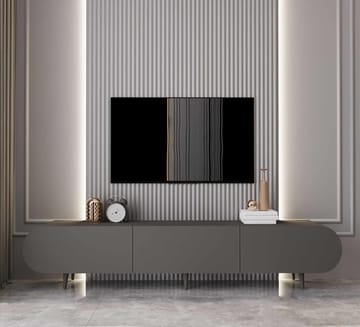 TV-benk Nordure Regulus (180 x 49 x 30 cm) Grå - Grå - Møbler - Mediamøbel & tv møbel - TV-benk & mediabenk
