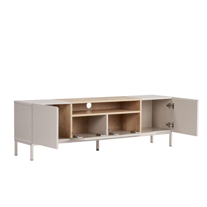 TV-benk Nordure Rivoli (160 x 50 x 35 cm) Sandstein Safir Eik - Sandstone og Sapphire Oak - Møbler - Mediamøbel & tv møbel - TV-benk & mediabenk