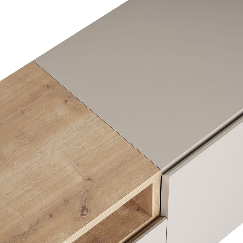 TV-benk Nordure Rivoli (160 x 50 x 35 cm) Sandstein Safir Eik - Sandstone og Sapphire Oak - Møbler - Mediamøbel & tv møbel - TV-benk & mediabenk