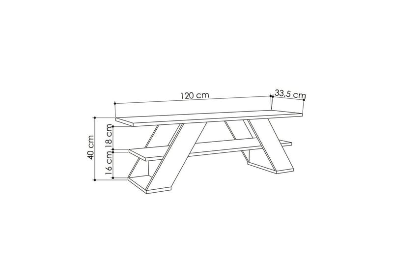 TV-benk og mediabenk Homitis TV-benk Janesh Vit - Møbler - Mediamøbel & tv møbel - TV-benk & mediabenk