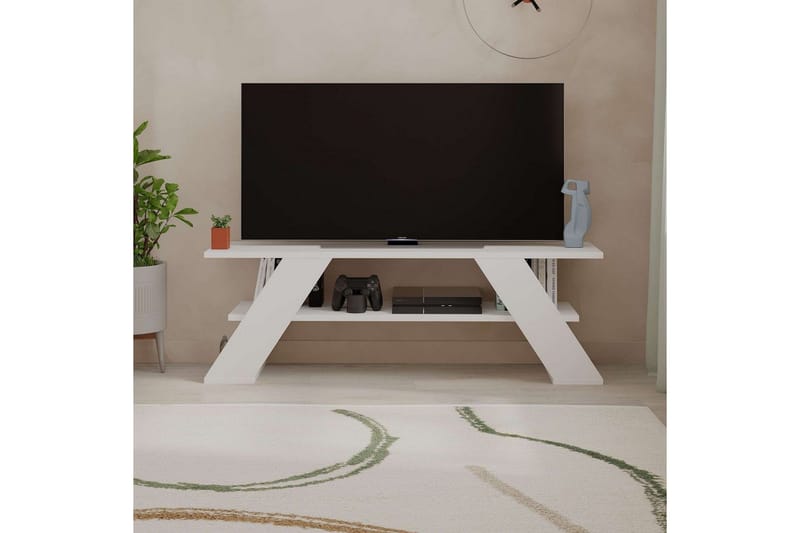 TV-benk og mediabenk Homitis TV-benk Janesh Vit - Møbler - Mediamøbel & tv møbel - TV-benk & mediabenk