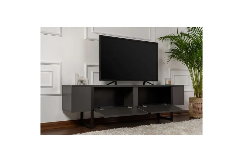 TV-benk Ro Antrasitt Svart - Antrasitt Svart - Møbler - Mediamøbel & tv møbel - TV-benk & mediabenk