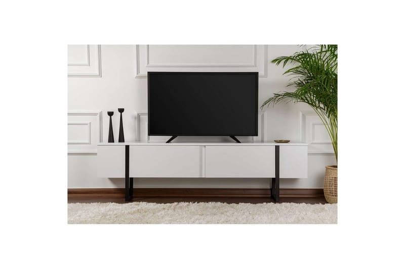 TV-benk Ro Hvit Sort - Hvit Sort - Møbler - Mediamøbel & tv møbel - TV-benk & mediabenk