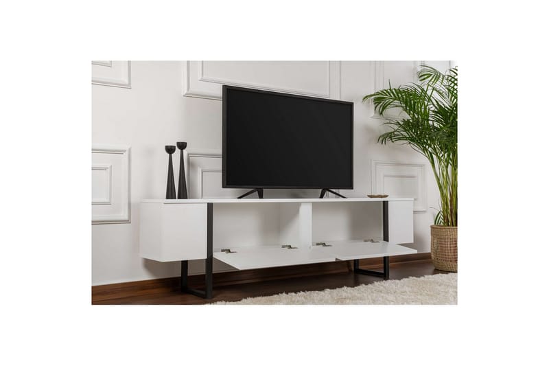 TV-benk Ro Hvit Sort - Hvit Sort - Møbler - Mediamøbel & tv møbel - TV-benk & mediabenk