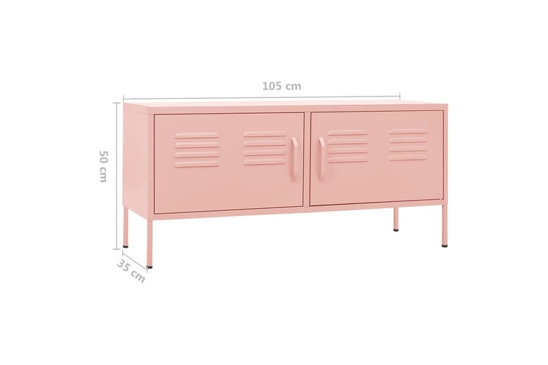 TV-benk rosa 105x35x50 cm stål - Rosa - Møbler - Mediamøbel & tv møbel - TV-benk & mediabenk