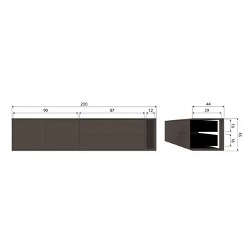 TV-benk Settle 200 cm - Mellombrun - Møbler - Mediamøbel & tv møbel - TV-benk & mediabenk