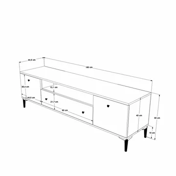 TV-benk Skye Decor Cleo Shelf (180 x 55 x 44,5 cm) valnøtt - Valnøtt - Møbler - Mediamøbel & tv møbel - TV-benk & mediabenk