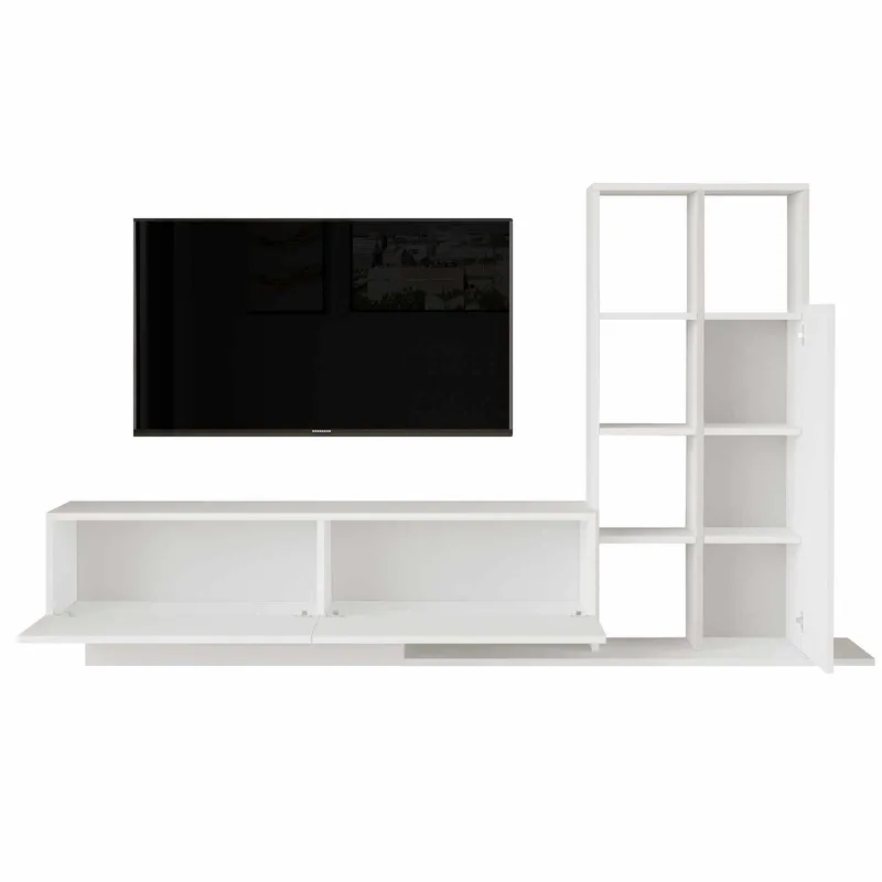 TV-benk Skye Decor Eska (201,2 x 123,6 x 29,5 cm) Hvit - Hvit - Møbler - Mediamøbel & tv møbel - TV-skap