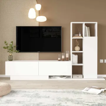 TV-benk Skye Decor Eska (201,2 x 123,6 x 29,5 cm) Hvit - Hvit - Møbler - Mediamøbel & tv møbel - TV-benk & mediabenk