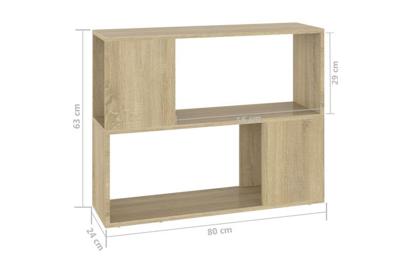 TV-benk sonoma eik 80x24x63 cm sponplate - Brun - Møbler - Mediamøbel & tv møbel - TV-skap