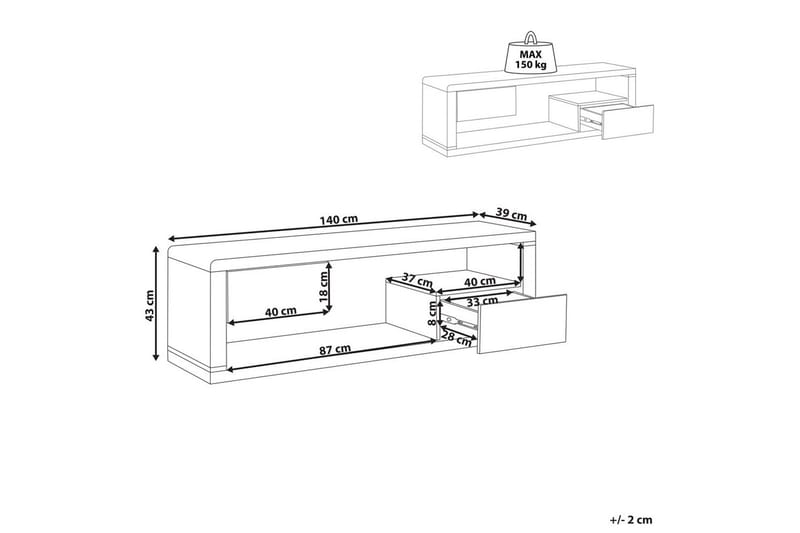 TV-benk Spokan - Møbler - Mediamøbel & tv møbel - TV-benk & mediabenk